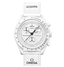 Load image into Gallery viewer, Omega x swatch x Snoopy MISSION to MOONPHASE Secret Moonswatch white S033W700