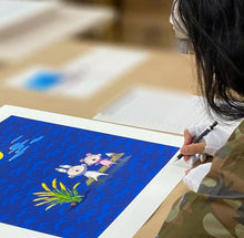 Load image into Gallery viewer, Takashi Murakami - Snow, Moon, and Flower: Kaikai and Kiki Viewing the Moon (Blue, Sky)