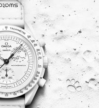 Load image into Gallery viewer, Omega x swatch x Snoopy MISSION to MOONPHASE Secret Moonswatch white S033W700