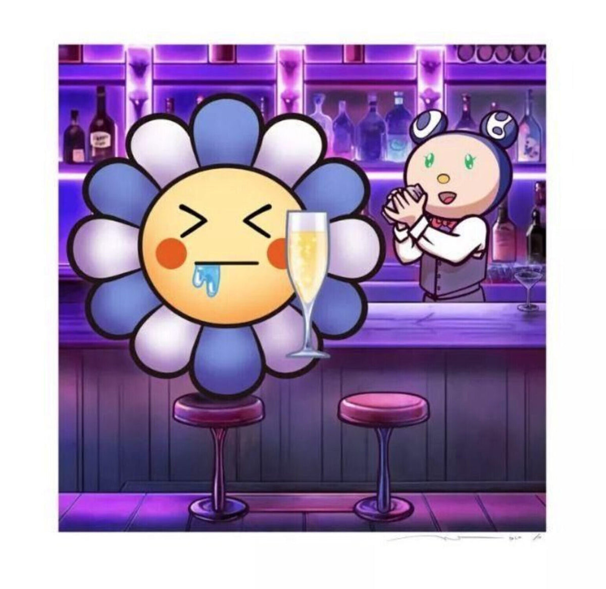 Takashi Murakami - #3167 Drunk with Champagne (DOB, Flowers