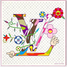 Load image into Gallery viewer, Takashi Murakami - LV x TM Monogram Superflat Square 90 (Louis Vuitton, Silk, Scarf , Shawl)