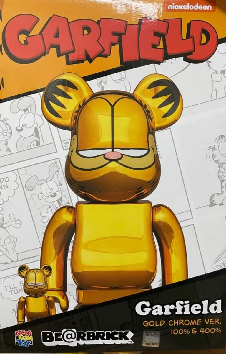Medicom - Figura de Garfield (cromo dorado) 1000% Be@rbrick Medicom - Figura de Garfield (cromo dorado) 1000% Be@rbrick