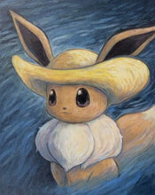 Load image into Gallery viewer, Pokémon - Eevee inspired by Self-portrait with Grey Felt Hat (Small Canvas) (Pokémon centre x Van Gogh Museum)
