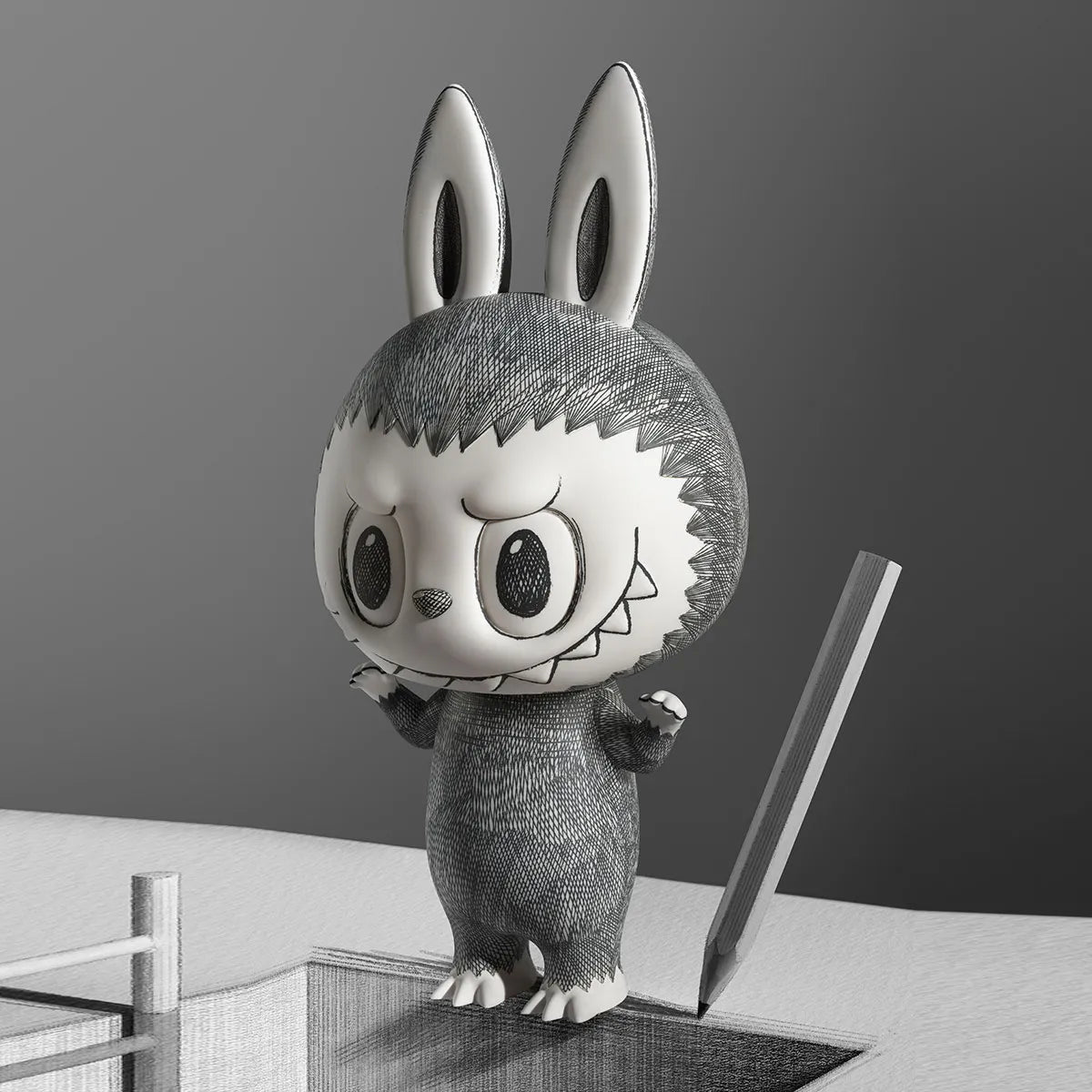 Kasing Lung - Mega Labubu Sketch 400% (PopMart, The Monsters