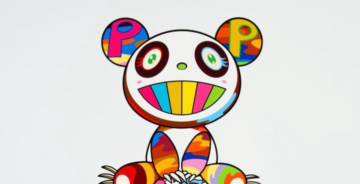 Takashi Murakami - Atop a Ball of Flowers, a Panda Cub Sits