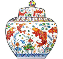 Load image into Gallery viewer, Takashi Murkami  - Jar with lid and lotus emblem, Mingjia Jing Dynasty, Jingde Town five-colored porcelain ( Lidded Jar)
