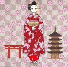 Load image into Gallery viewer, Takashi Murakami - Maiko in Kyoto, Cherry Blossoms on Red