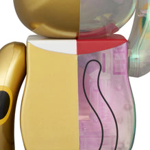 Load image into Gallery viewer, Medicom Toy - Bearbrick Fortune Cat 100% & 400% (Be@rbrick, Gold Plated, Transparent, Pink)