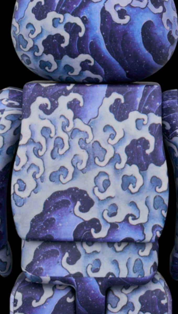 Be@RBRICK 100% & 400% Masculine Waves Katsushika Hokusai