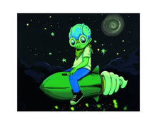 Load image into Gallery viewer, Hebru Brantley - Night Flight (Glow in Dark, Rocket, Fly Boy)