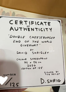 David Shrigley - Double Cheeseburger End of the World Giveaway