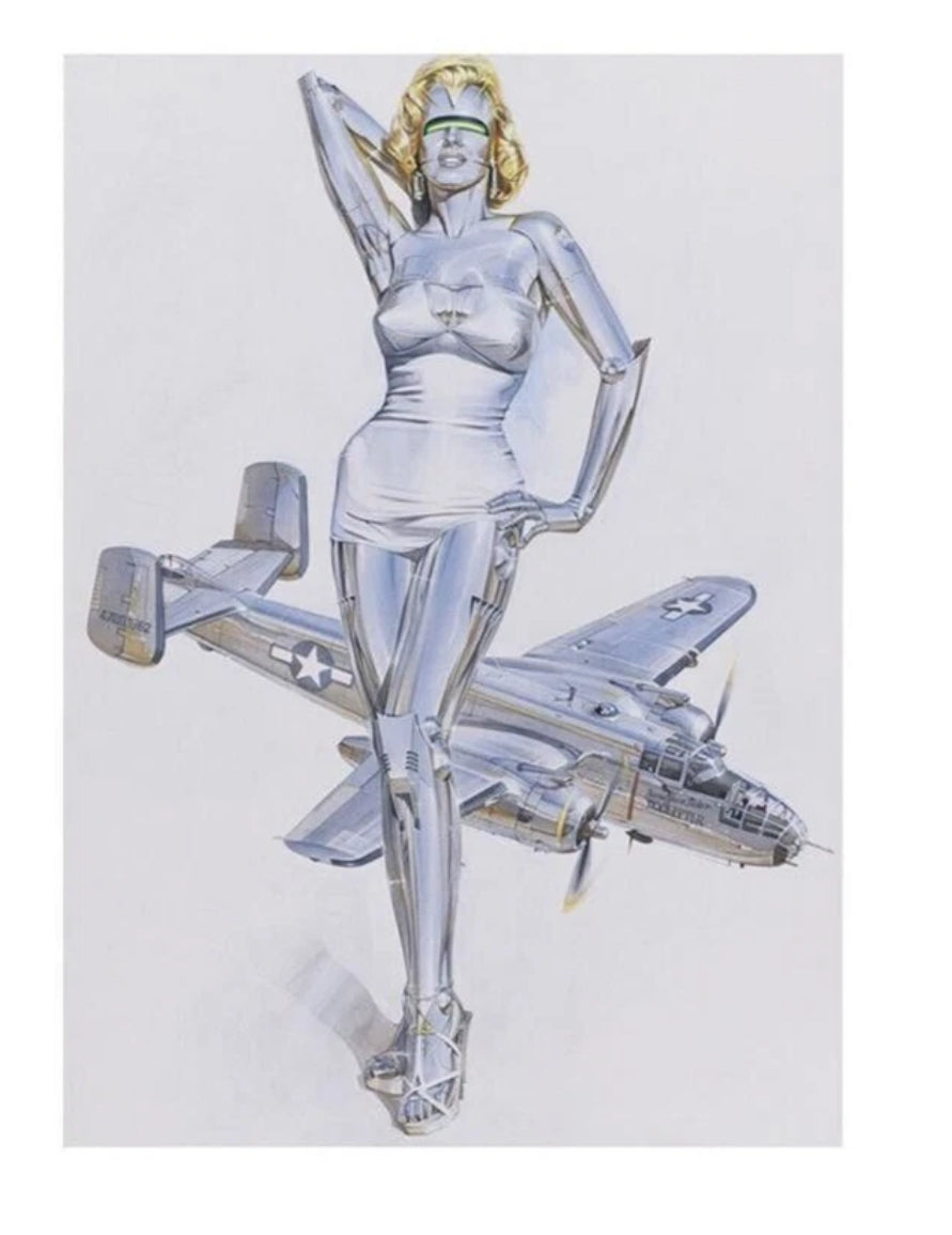 Hajime Sorayama - Giclée #SP 90 ( Sexy Robot, Plane, Marilyn Monroe)