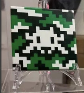 Invader - Camo Space Tile (Green & White)