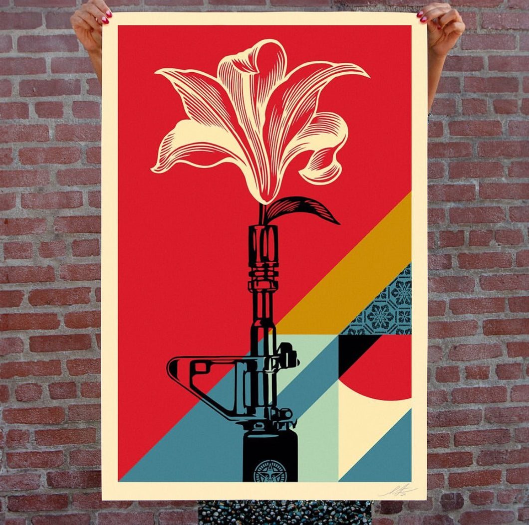 Shepard Fairey - AR-15 Lily (Red)