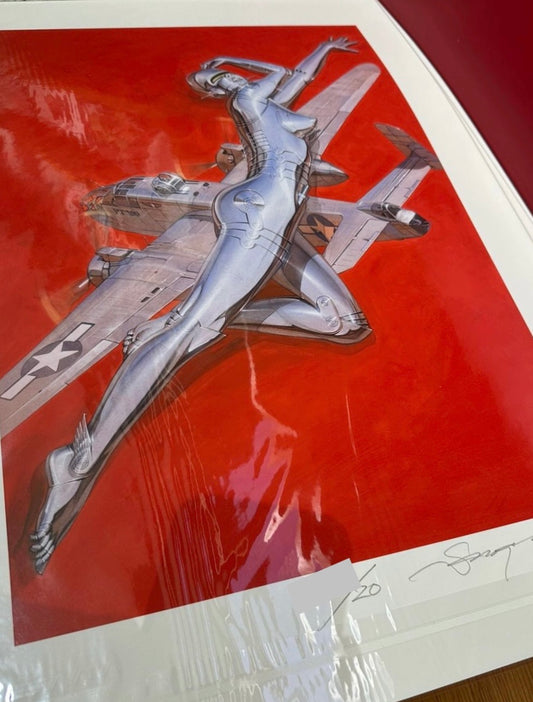 Hajime Sorayama - Giclée #SP 91 ( Sexy Robot, Plane, Red)