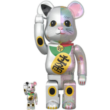 Load image into Gallery viewer, Medicom Toy - Bearbrick Fortune Cat  100% &amp; 400% (Be@rbrick, Silver Plated, Transparent)
