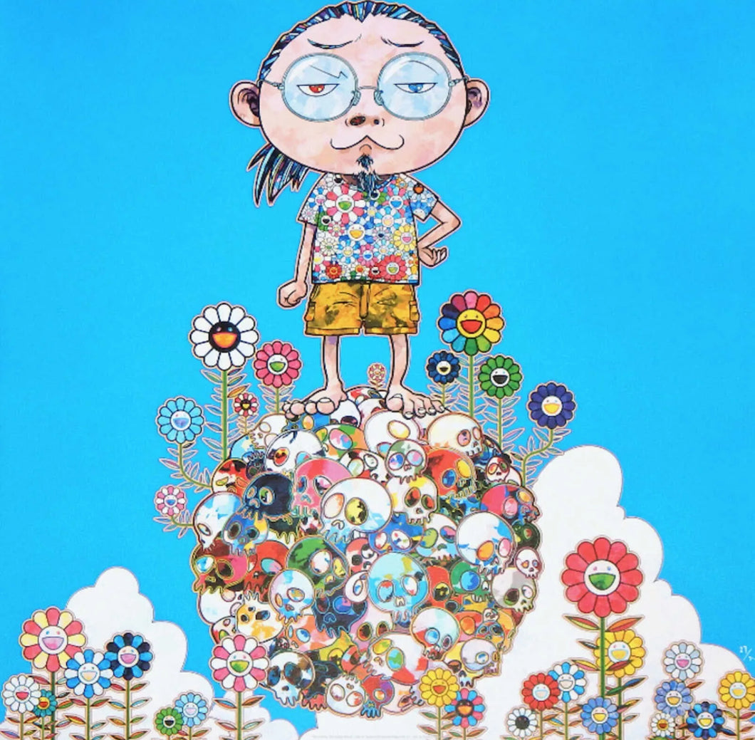 Takashi Murakami - Me Among the Supernatural (Skulls, Flowers)