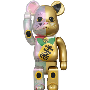 Medicom Toy - Bearbrick Fortune Cat  100% & 400% (Be@rbrick, Gold Plated, Transparent, Pink)