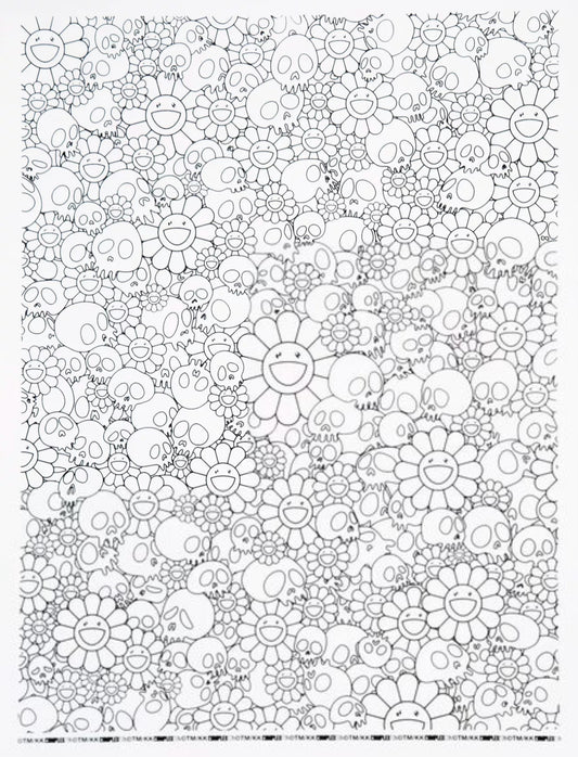 Takashi Murakami - Skulls & Flowers (White, Complexcon)