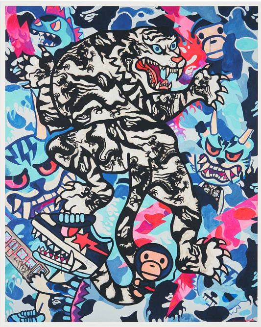 Simone Legno - Ice Tiger Camo ( Blue, Bathing Ape, Flowers)