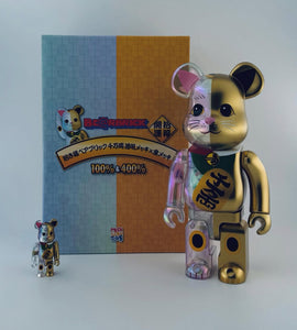 Medicom Toy - Bearbrick Fortune Cat  100% & 400% (Be@rbrick, Gold Plated, Transparent, Pink)