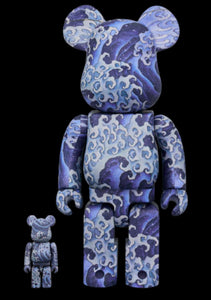 Be@RBRICK 100% & 400% Masculine Waves Katsushika Hokusai (Bearbrick, Kanmachi Festival Cart Ceiling Prints)