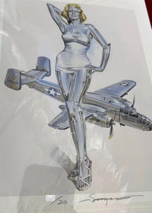 Hajime Sorayama - Giclée #SP 90 ( Sexy Robot, Plane, Marilyn Monroe)