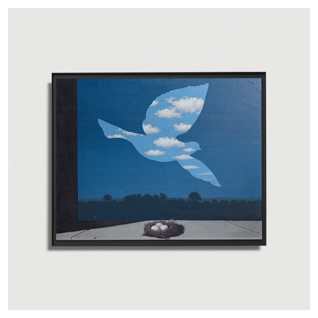 After Rene Magritte -  Le retour (Blue, Bird, Dove)