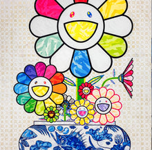 Load image into Gallery viewer, Takashi Murakami - Murakami flowers in a Qinghua vase (Blue)
