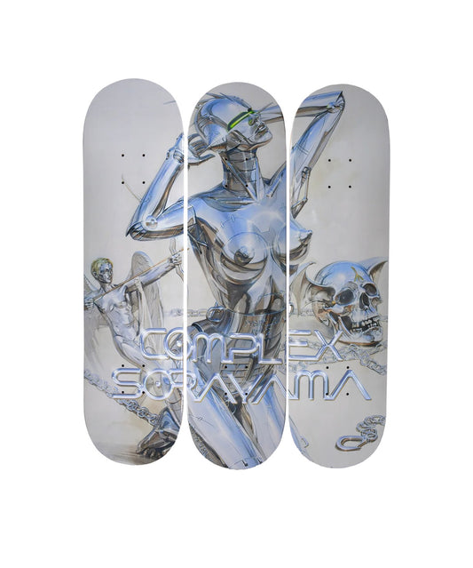 Hajime Sorayama  - Skull (Skateboard Triptych, Complete set of 3)