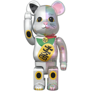 Medicom Toy - Bearbrick Fortune Cat  100% & 400% (Be@rbrick, Silver Plated, Transparent)
