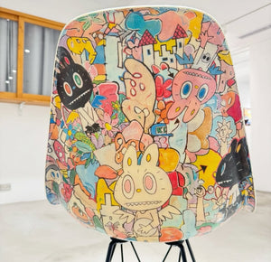 Kasing Lung - Modernica X Dcon X Kasing Lung Side Shell Eiffel Chair (Labubu, zimomo)