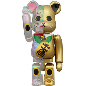 Medicom Toy - Bearbrick Fortune Cat  100% & 400% (Be@rbrick, Gold Plated, Transparent, Pink)