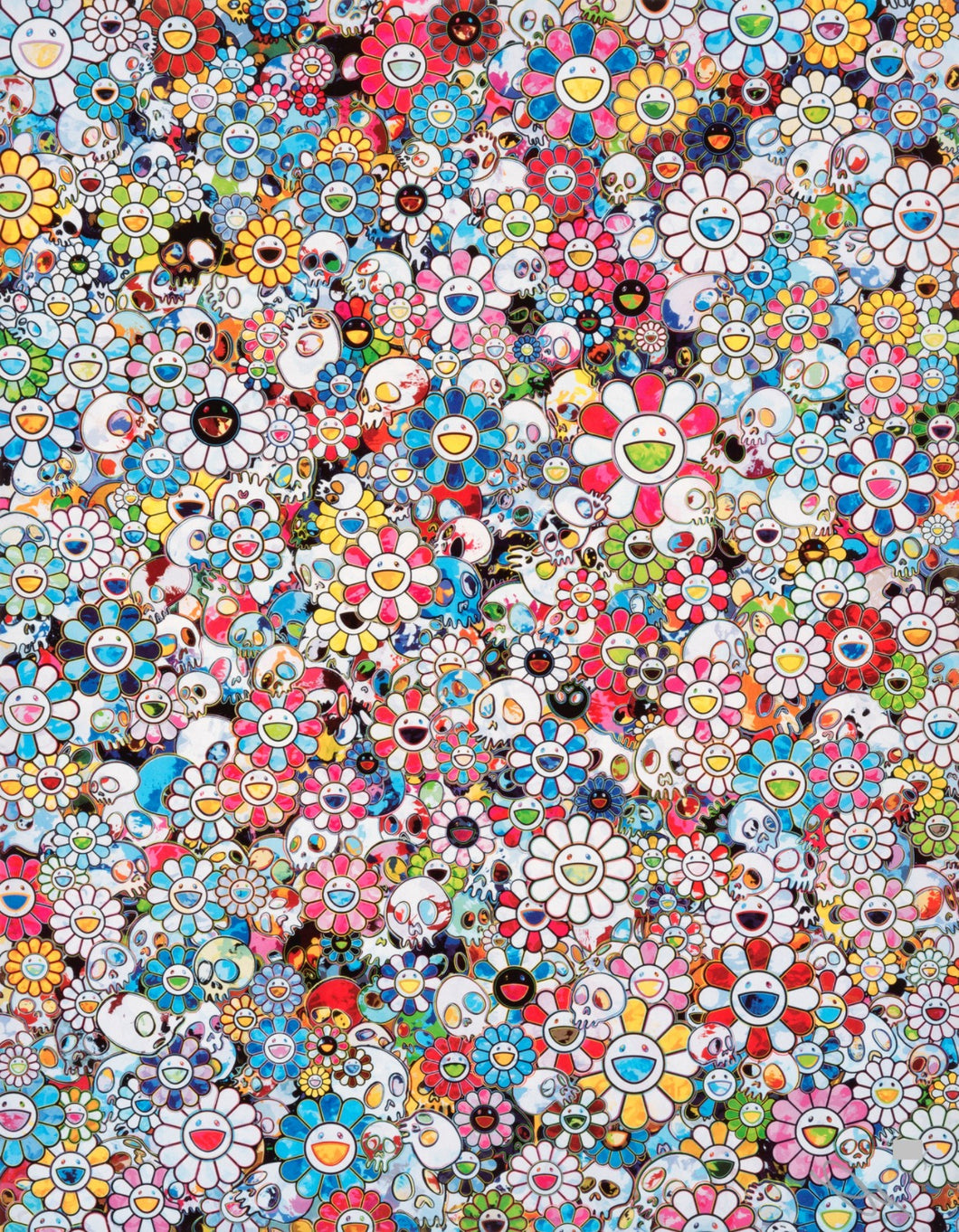 Takashi Murakami - This Merciless World (Flowers, Skulls)