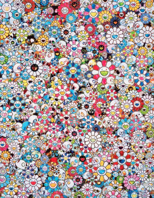 Takashi Murakami - This Merciless World (Flowers, Skulls)