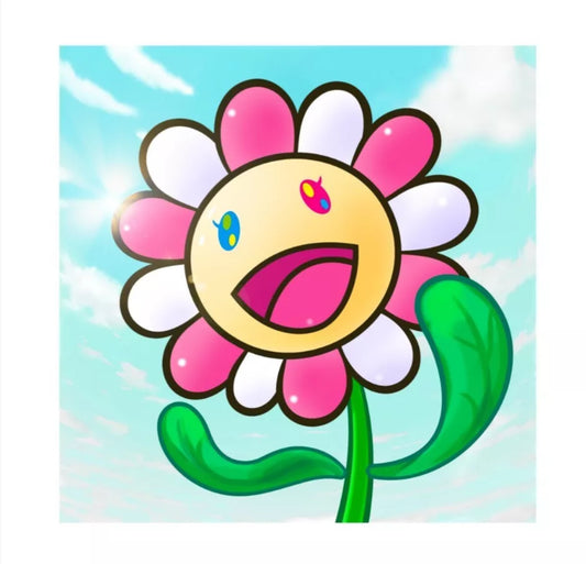 Takashi Murakami - #0085 Murakami.Flowers (Smiling Girl, 108 flowers)