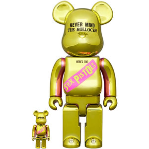 BE@RBRICK - Sex Pistols “NEVER MIND THE BOLLOCKS” Chrome Ver. 100％ & 4 –  Toyol Toys