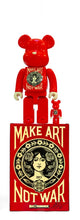 Load image into Gallery viewer, Shepard Fairey - MAKE ART NOT WAR BE@RBRICK 100% &amp; 400%  (Bearbrick, Obey, Medicom Toy)
