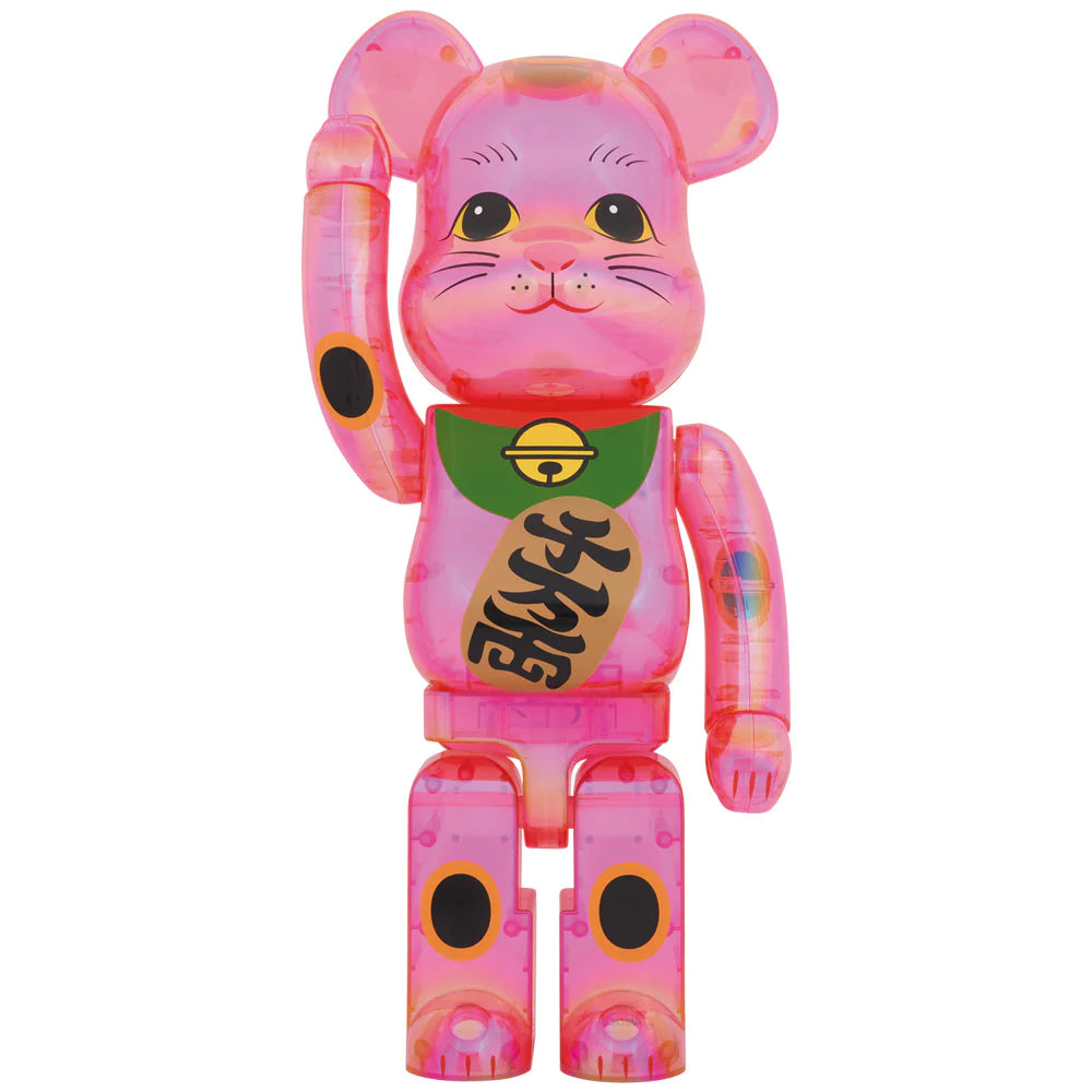 BE RBRICK Maneki Neko Pink Transparent Plating 1000 Bearbrick Fortu Toyol Toys