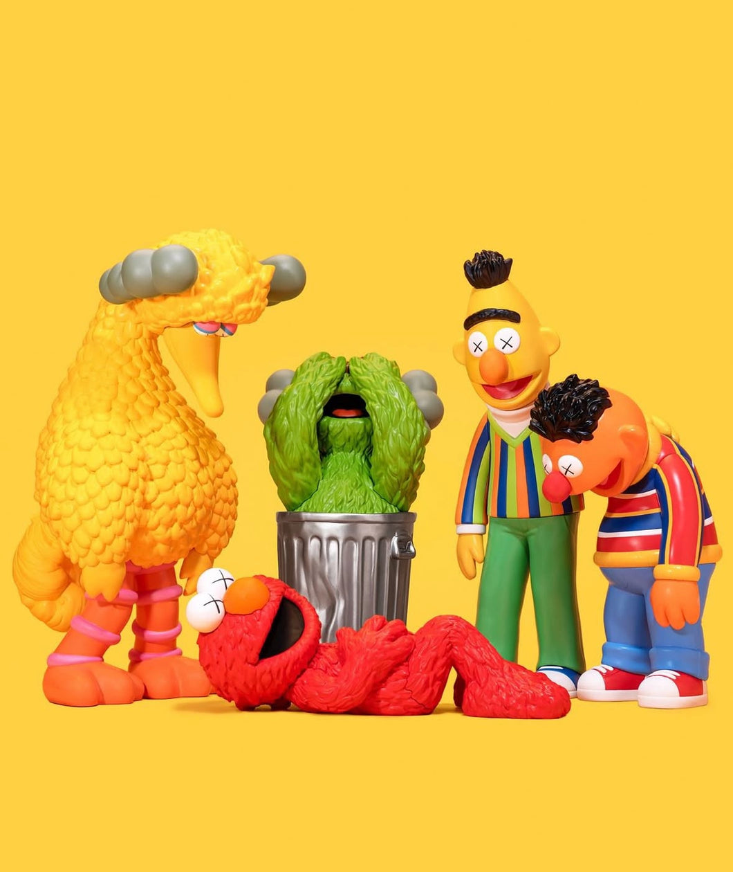 KAWS - Elmo, Big Bird, Bert, Ernie, Oscar The Grouch - Sesame Street ( Complete Set of 5)