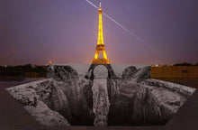 Load image into Gallery viewer, JR - Trompe l&#39;oeil, Les Falaises du Trocadéro, Paris, France, 2021 (25 Mai 2021, 22h18)
