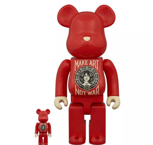 Shepard Fairey - MAKE ART NOT WAR BE@RBRICK 100% & 400%  (Bearbrick, Obey, Medicom Toy)