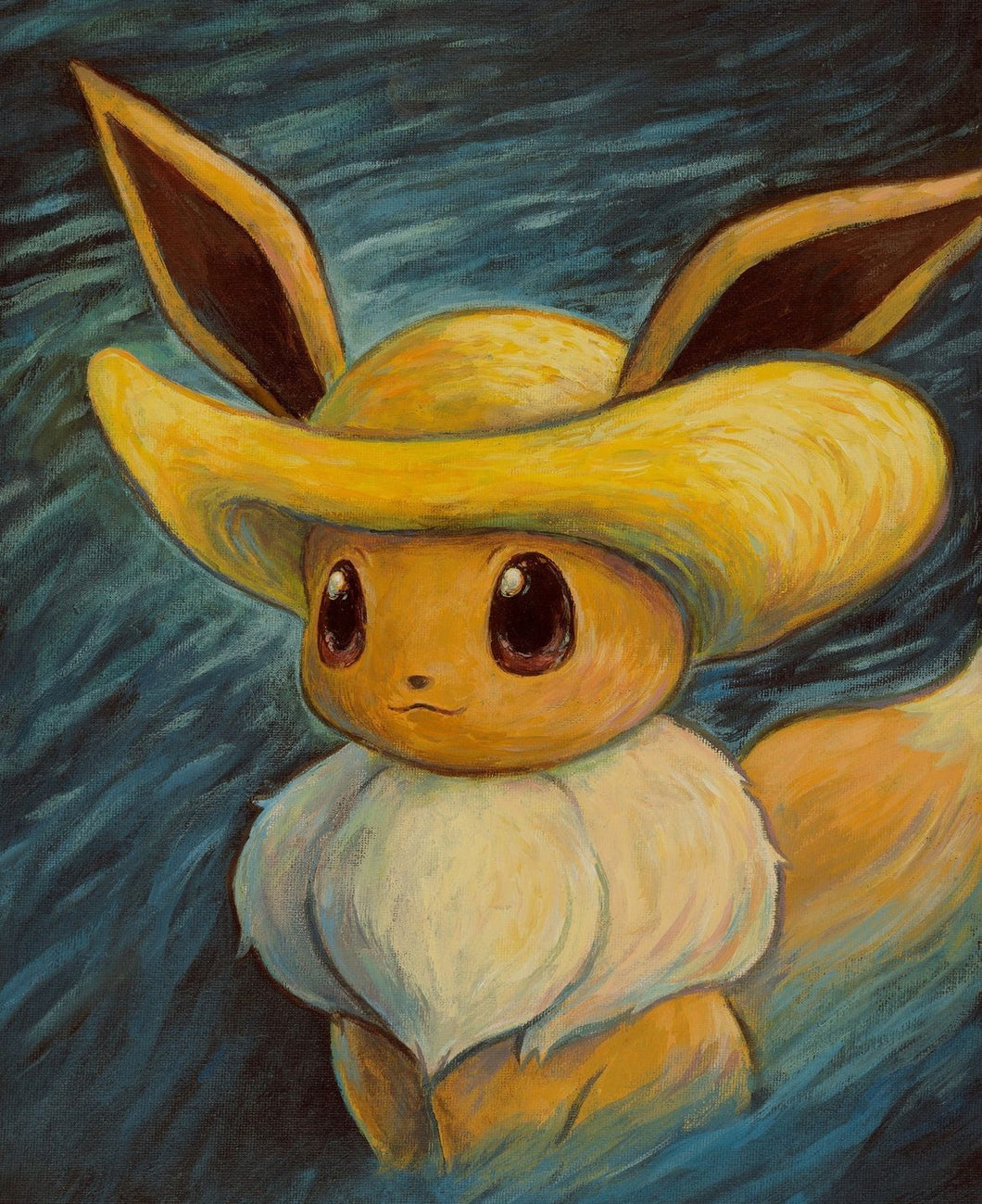 Pokémon - Eevee inspired by Self-portrait with Grey Felt Hat (Small Canvas) (Pokémon centre x Van Gogh Museum)