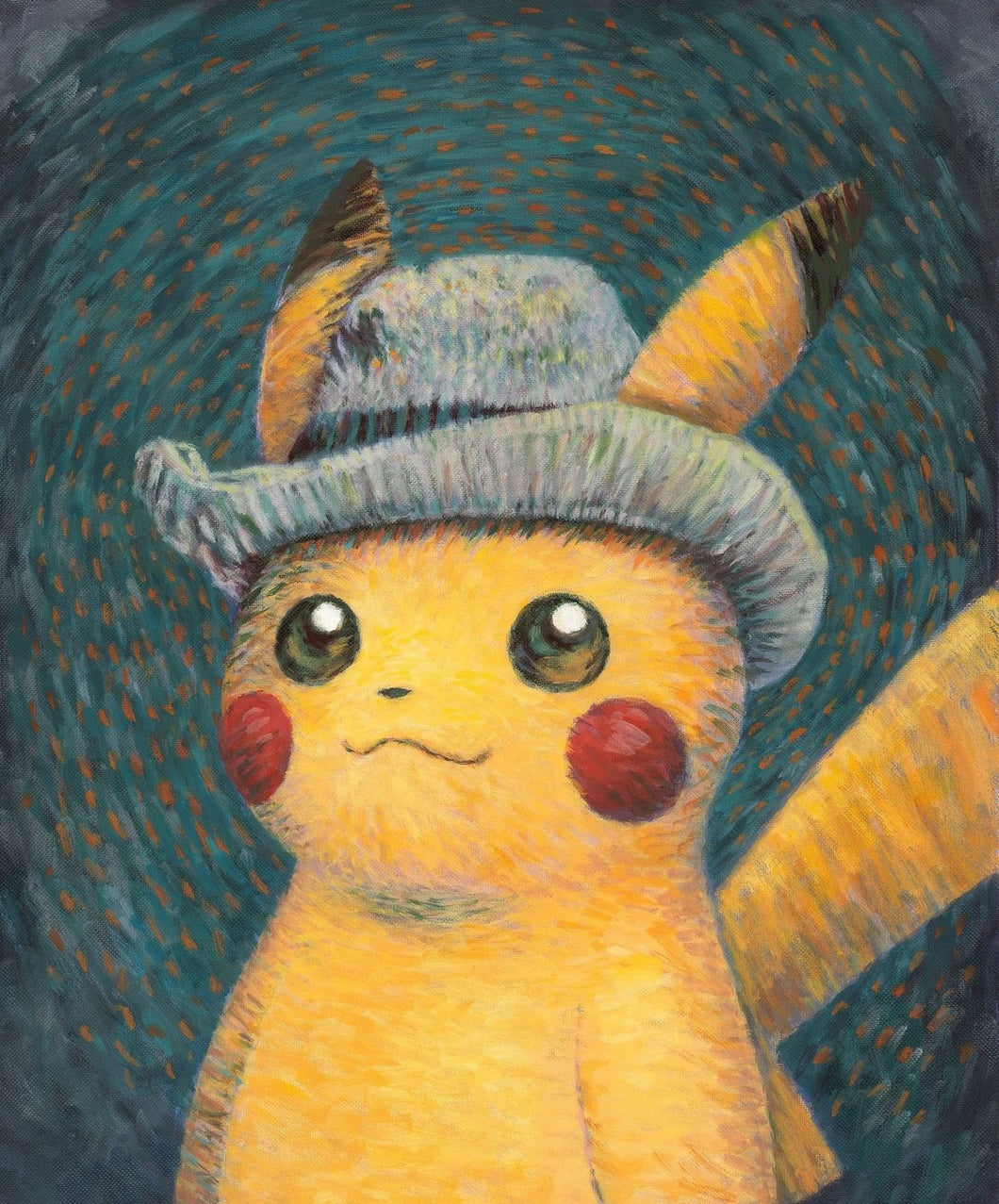 Pokémon - Pikachu inspired by Self-portrait with Grey Felt Hat (Small Canvas) (Pokémon centre x Van Gogh Museum)