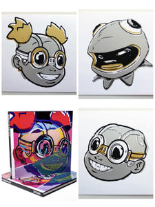 Hebru Brantley- Deluxe "Editions" with Silver & Gold Prints (Smile , Phibby, Lilac)