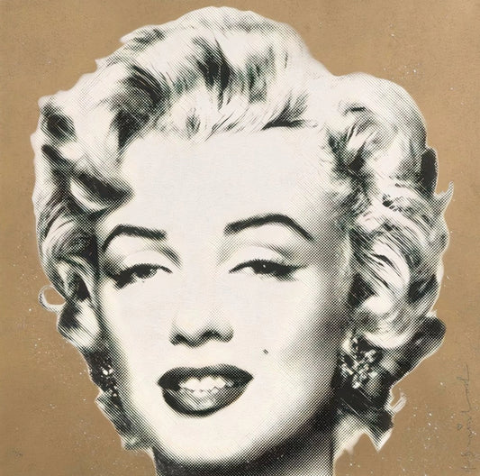 Mr. Brainwash - Diamond Girl (Gold Background) ( Hand Finished )