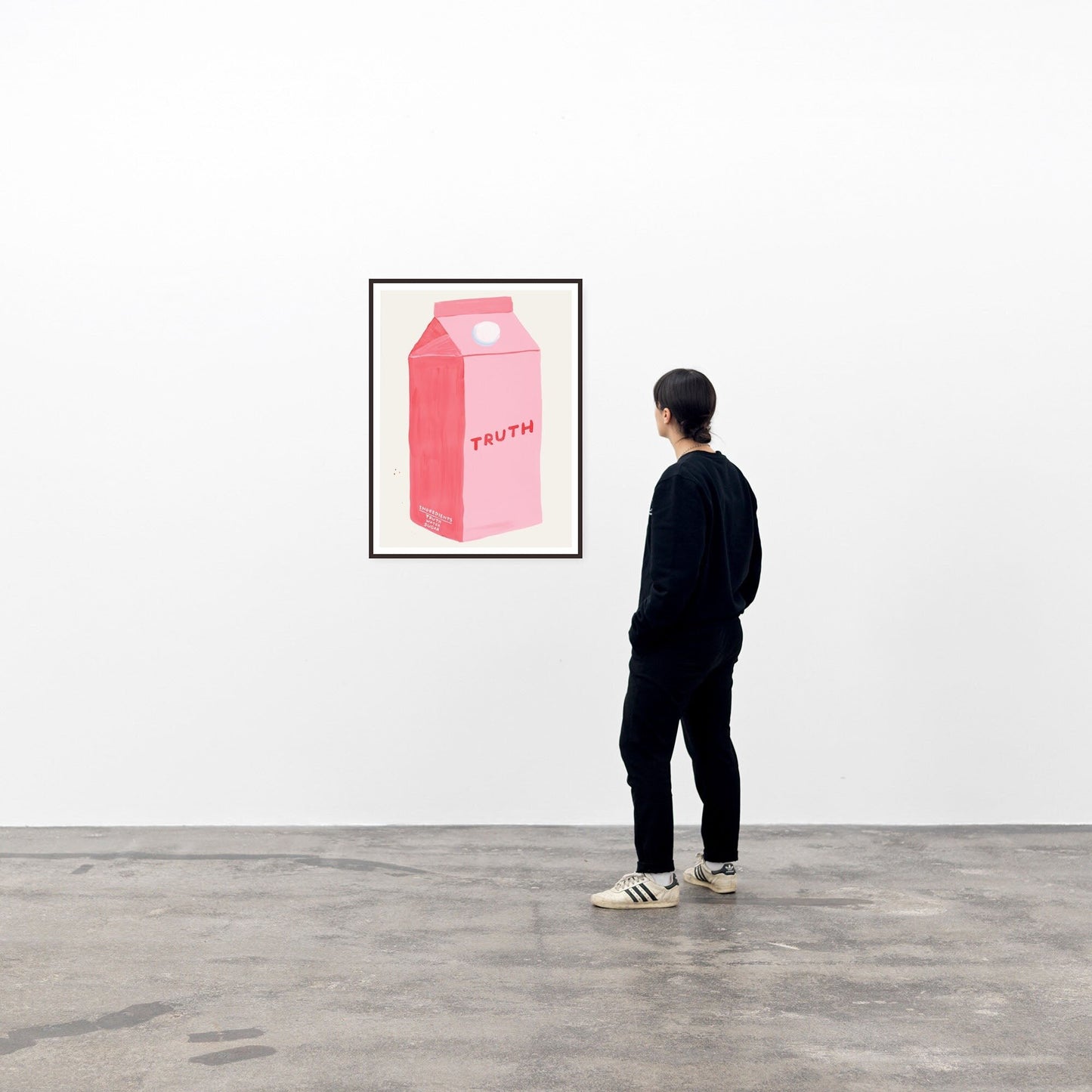 David Shrigley - Truth  (Pink, Milk Carton)