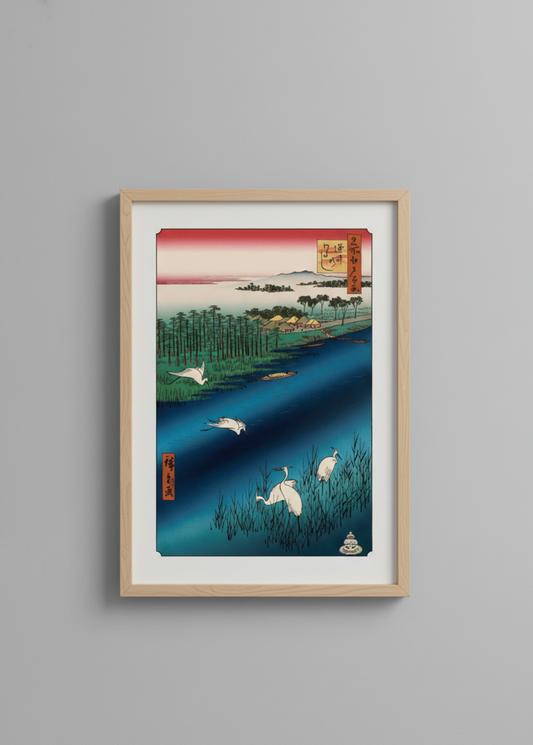 Takashi Murakami - Hiroshige's 100 Famous Views of Edo- Japonisme Reconsidered—Sakasai Ferry (Storks, Kaikai Kiki)