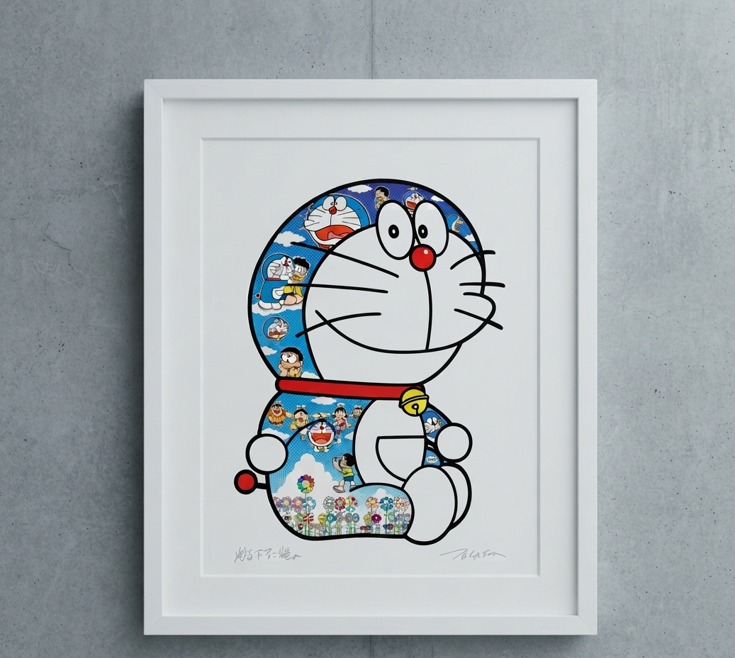 Takashi Murakami - Doraemon Sitting Up: Weeping Some, Laughing Some (Kaikai Kiki)