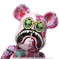 Steven Harrington -  BAPE Shark Bearbrick 400% + 100% (Pink) ( Be@rbrick)